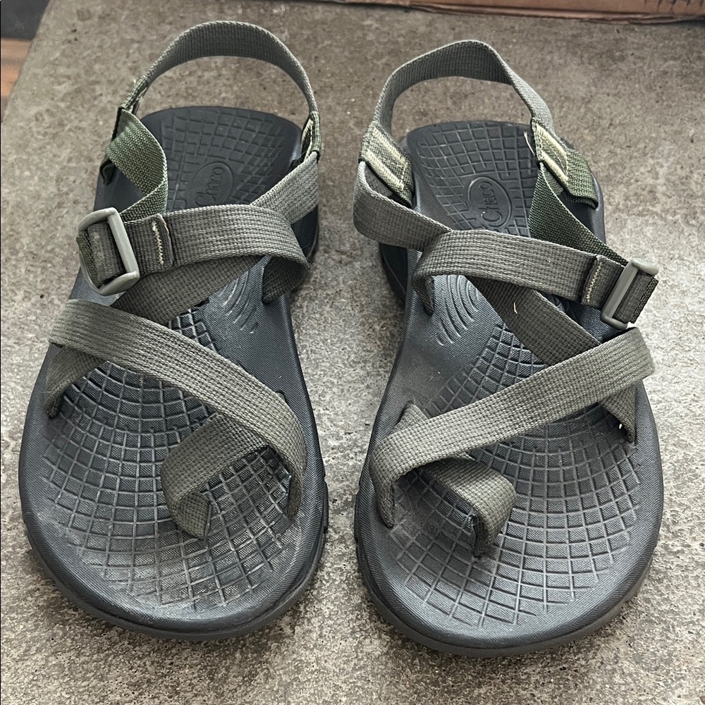 Chaco Olive and Gray Sandals